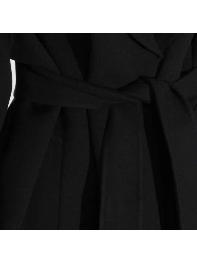 Max Mara Belted Wrap Coat In Black