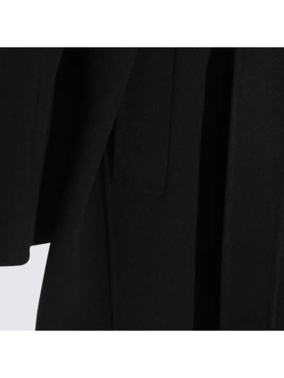 Max Mara Belted Wrap Coat In Black