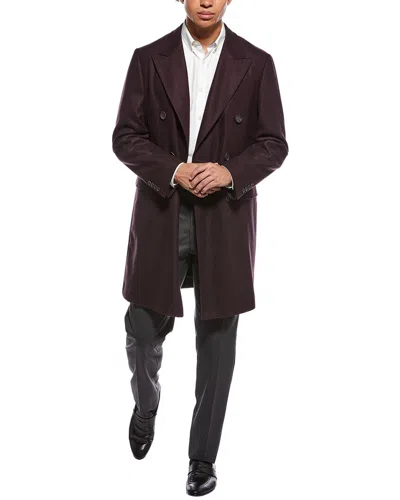 Canali Wool Coat In Brown
