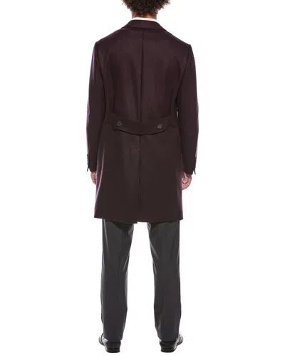 Canali Wool Coat In Brown