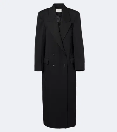 Rohe Black Double Breasted Tailored Coat In Black
