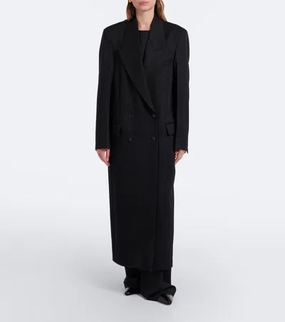Rohe Black Double Breasted Tailored Coat In Black