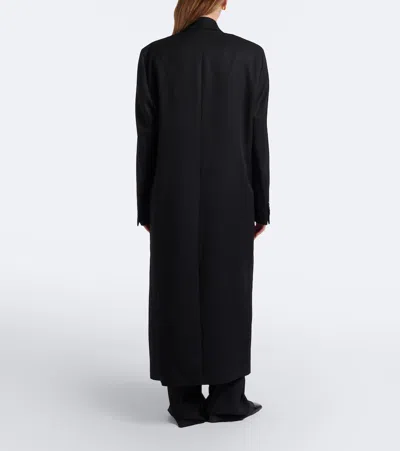 Rohe Black Double Breasted Tailored Coat In Black