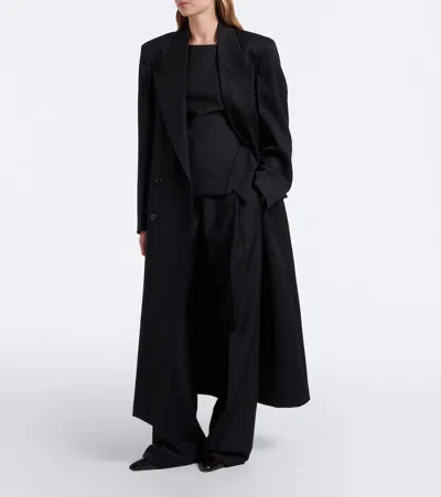 Rohe Black Double Breasted Tailored Coat In Black