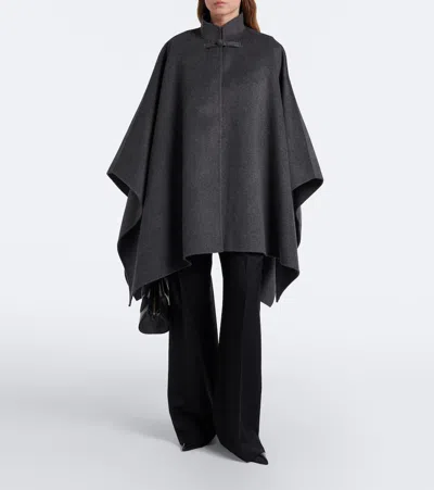 Rohe Pankou Wool And Cashmere-blend Cape In Gray