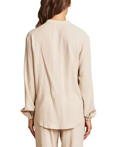Barefoot Dreams Linen-blend Blouse In Neutral