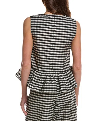 Ted Baker Colette Gingham Sleeveless Peplum Top In Black