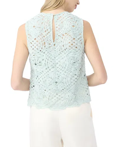 Ted Baker Hazel Sheer Lace Shell In Blue