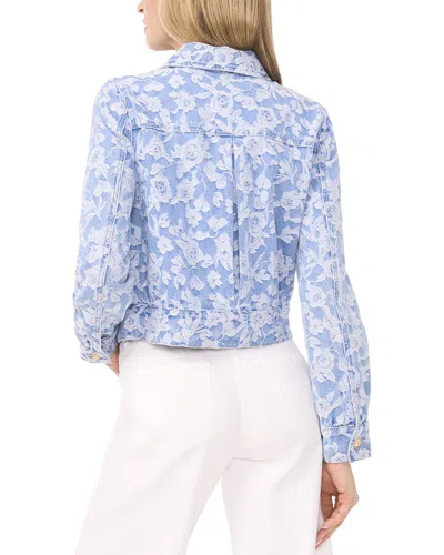 Ted Baker Rose Print Denim Jacket In Blue