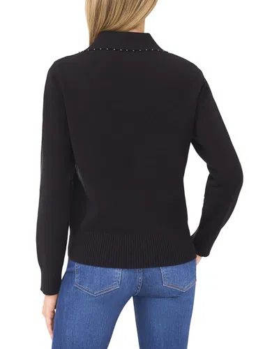 Ted Baker Meliora Collared V Neck Top In Black
