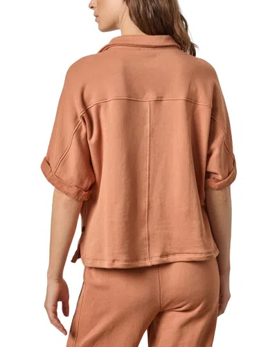 Lilla P Oversized Terry Polo In Brown