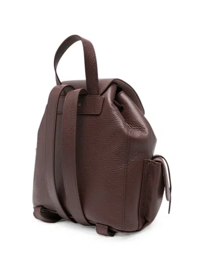 Coccinelle Medium Pebbled Leather Backpack In Blue