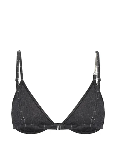 Dondup Pinstripe-pattern Chain-link Top In Black