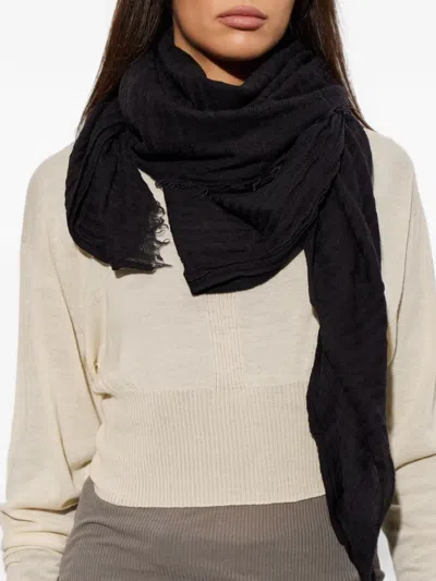 Rick Owens Wool Blend Textured Wrap In White