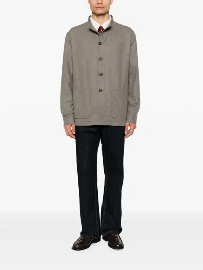 Tagliatore Klein Button-up Patch-pocket Jacket In Gray