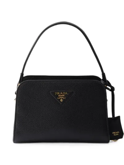 Prada Leather Mini Handbag In Black