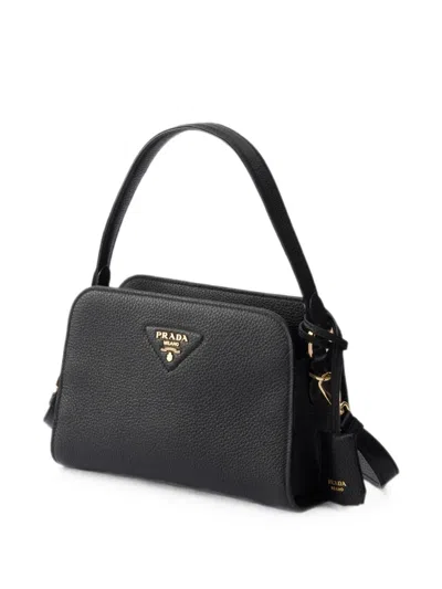 Prada Leather Mini Handbag In Black