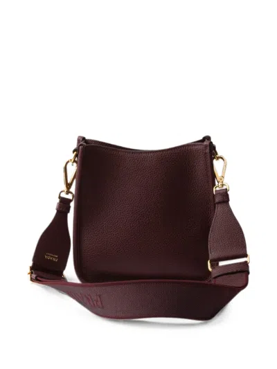 Prada Mini Leather Shoulder Bag In Burgundy