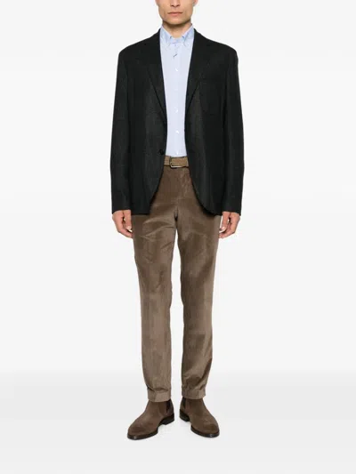 Etro Check-pattern Single-breasted Blazer In Gray
