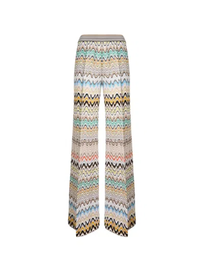 Missoni Pull On Pants Multicolor Beige Light Base In Multi