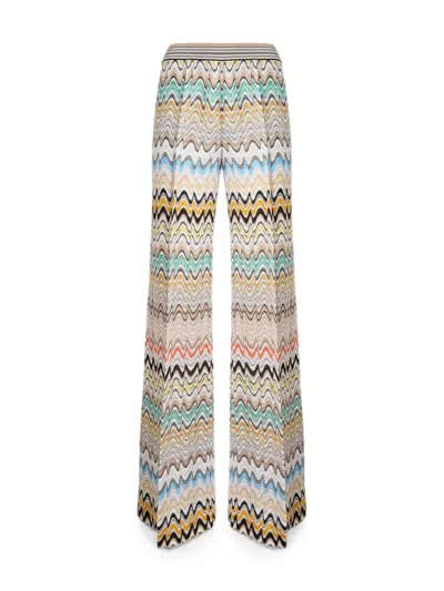 Missoni Pull On Pants Multicolor Beige Light Base In Multi