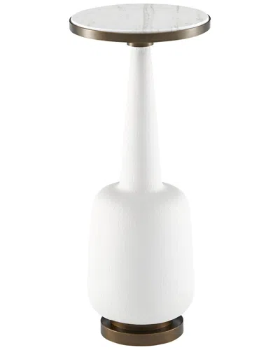 Currey & Company Greta White Drinks Table