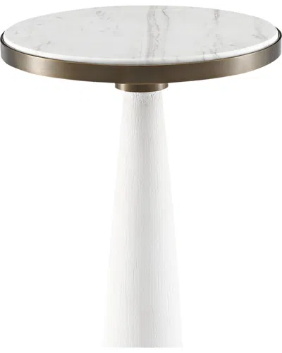 Currey & Company Greta White Drinks Table