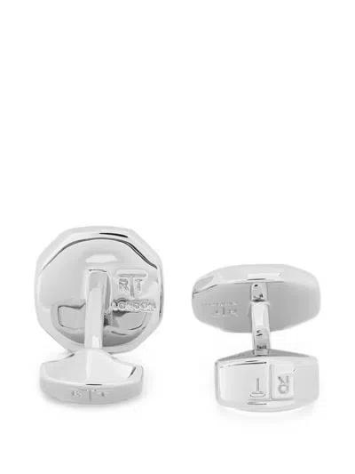Tateossian Octagonal Semi-precious Stone Cufflinks In Silver