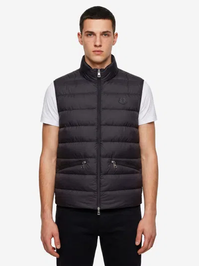 Moncler Treompan Black Padded Gilet In Polyester In Black