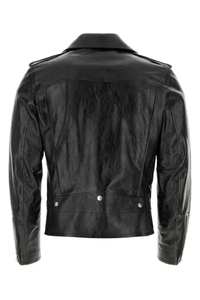 Saint Laurent Lamb Leather Jacket With Cupro Lining In Black