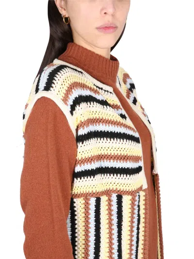 Alysi Long Vest In Brown