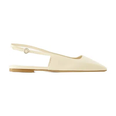 Aeyde Liya Slingback Leather Flat Pumps In White