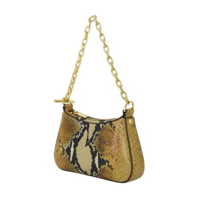 Alexander Mcqueen Mcqueen Mini T-bar Python Print Leather Top Handle Bag In Brown