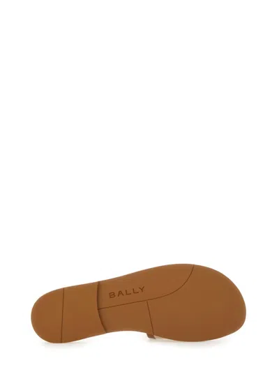Bally Logo Patch Open-toe Slides In White