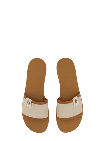 Bally Logo Patch Open-toe Slides In White