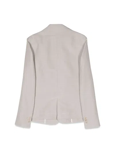 Fendi Logo-embroidered Single-breasted Blazer In Neutral