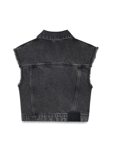 Marc Jacobs Black Vest For Girl With Flowers In Black