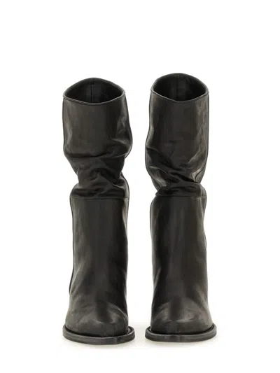 Khaite Clive Leather Boots In Black