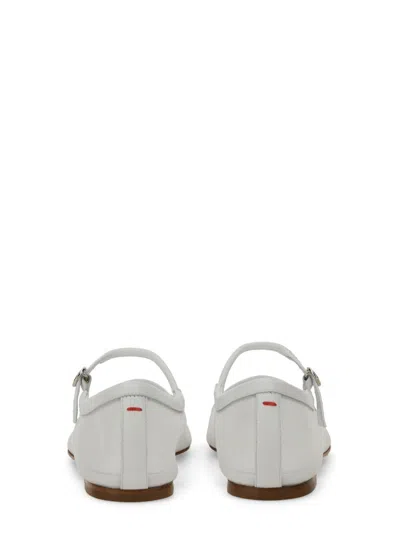 Aeyde Uma Mesh And Leather Mary Jane Flats In White