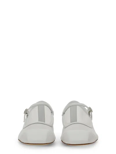 Aeyde Uma Mesh And Leather Mary Jane Flats In White