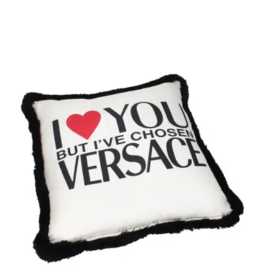 Versace I Love You But Print Cushion In Black