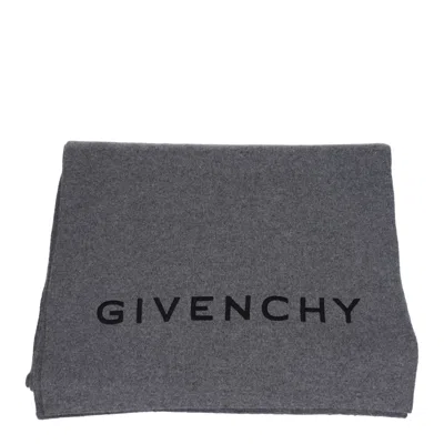 Givenchy Gray Wool Scarf In Gray