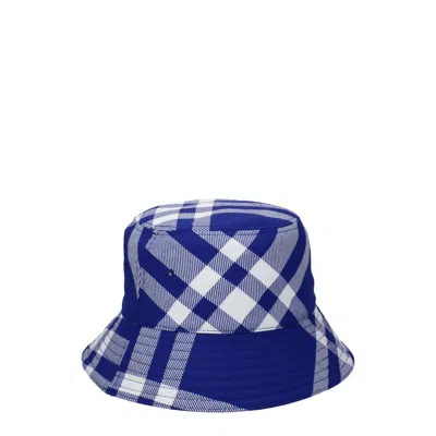 Burberry Embroidered Polyester Blend Bucket Hat In Blue
