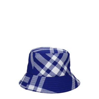 Burberry Embroidered Polyester Blend Bucket Hat In Blue