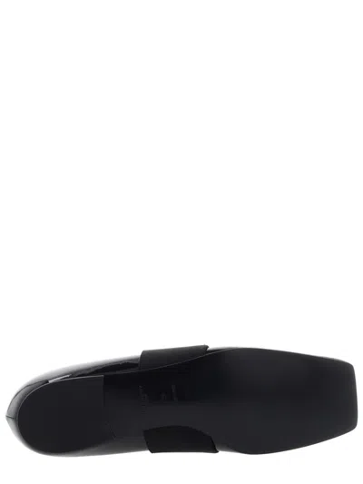 Givenchy Sliced Square Ballerinas In Patent Leather In Black