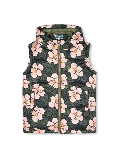 Kenzo Down Jacket With Removable Sleeves In Pink