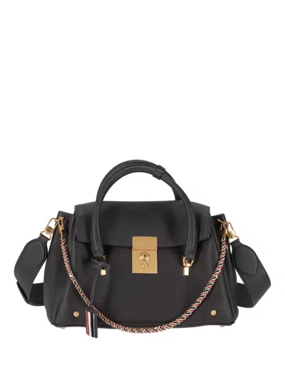 Thom Browne Black Mrs. Thom Medium Satchel In Dark Grey