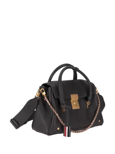 Thom Browne Black Mrs. Thom Medium Satchel In Dark Grey