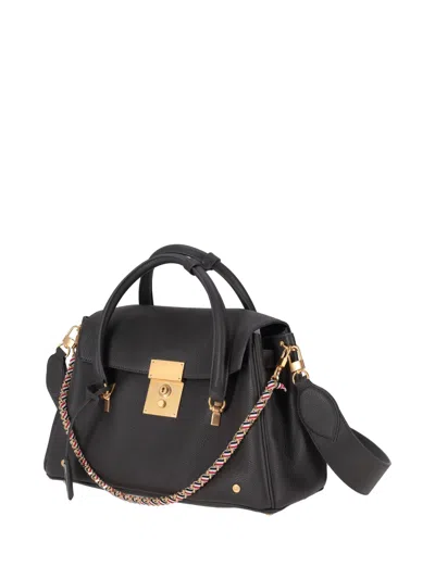 Thom Browne Black Mrs. Thom Medium Satchel In Dark Grey