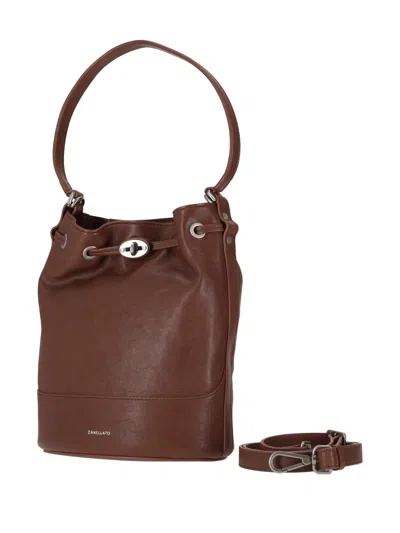Zanellato Structured Shoulder Bag Featuring Adjustable Strap In Brown
